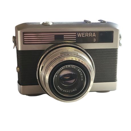Vintage c1961 Werra 3 35mm rangefinder camera + Carl Zeiss Tessar f2.8 lens GC