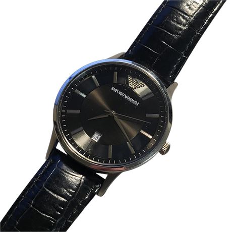 EMPORIO ARMANI AR2411 Renato wristwatch day-on-dial quartz movement VGC