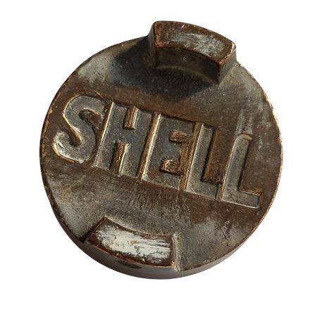 Vintage SHELL Solid Brass Petrol Fuel Can Cap GC