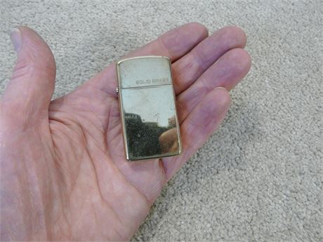 VINTAGE 1932/1983 SOLID BRASS SLIM ZIPPO CIGARETTE  LIGHTER GC