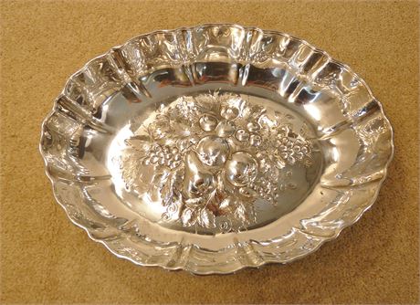 ANTIQUE c 1900 WHITE STAR LINE LARGE SILVER PLATED FRUIT BOWL BY MAPPIN BROTHERS