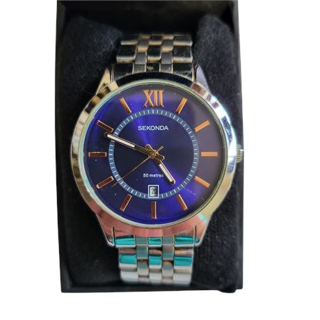 Vintage Sekonda 1197AKT Gents wristwatch quartz movement VGC BOXED