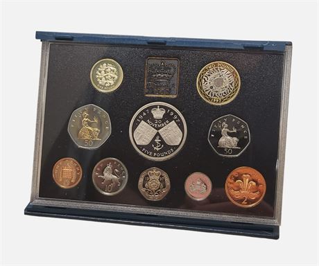 Royal Mint 1997 Proof Coin Collection £5 £2 £1 50p 20p 10p 5p 2p 1p UK COA