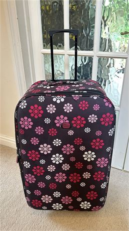 Borderline floral suitcase