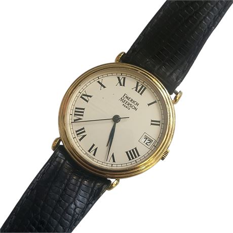 Vintage Emerich Meerson Paris Gents wristwatch quartz movement France GC
