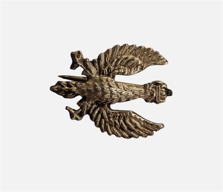 Antique WW2 Polish Sterling Silver Crowned Eagle sweetheart pin brooch 1.3g GC