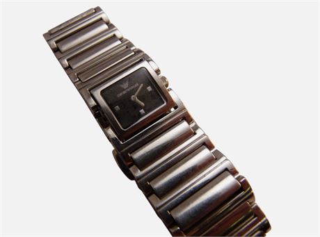Vintage Emporio Armani stainless ladies wristwatch working GC AR5545