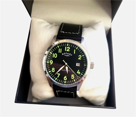 Vintage Rotary military dial gents automatic Wristwatch VGC