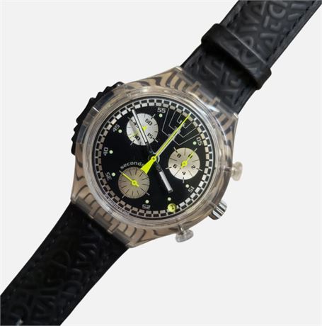 1998 Retro Ramoneur SOK400 alarm chrono Swatch wristwatch working Swiss VGC BOX