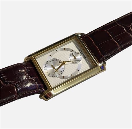 Vintage Accurist MS579 Stainless/gold-plated gents Japan quartz wristwatch WR GC