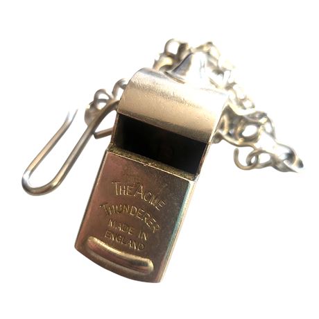 Vintage ACME Thunderer 'Mail Post' GWR Railway Whistle Made in England Chain GC