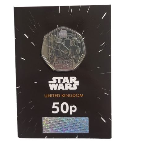 2023 Royal Mint Disney Star Wars Luke Skywalker / Princess Leia 50p coin UNC LFL