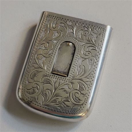 Antique Edwardian Sliding Vesta Matchsafe Engraved Scrolls Needham's Patent GC